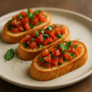 Bruschetta z pomidorami i bazylią