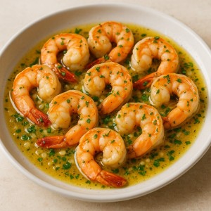 Krewetki w sosie czosnkowo-maślanym